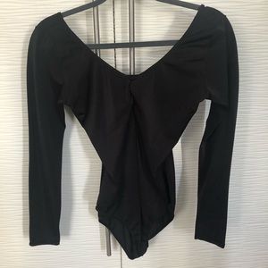 80’s Long Sleeve Black Bodysuit